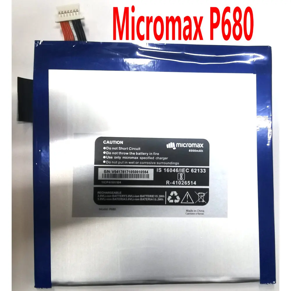 Brand New Original Micromax P680 Tablet PC Replacement Battery 4000mAh 1ICP4/101/104