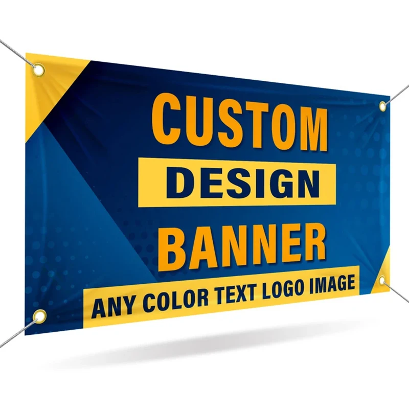 Any Size Custom Banner Flag High-Quality Personalized Business Sign Indoor Outdoor Events Party Image Logo Text Advertising Sign