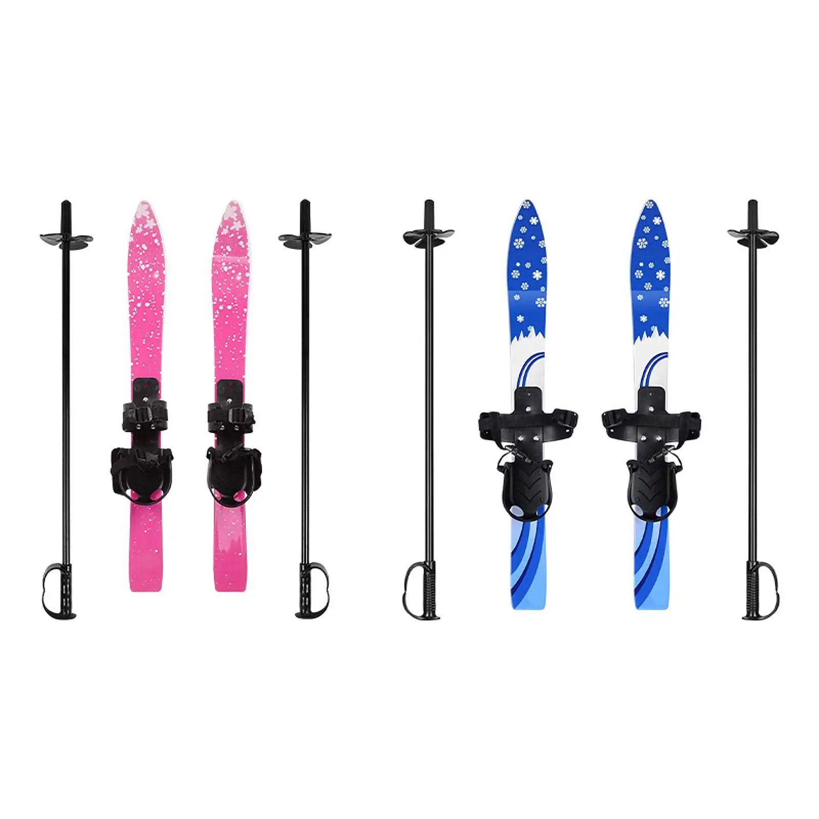 Ski Boards and Poles Outdoor Recreation Winter Sports Skiblades Snow Short Skis for Aged 3-8 Years Old