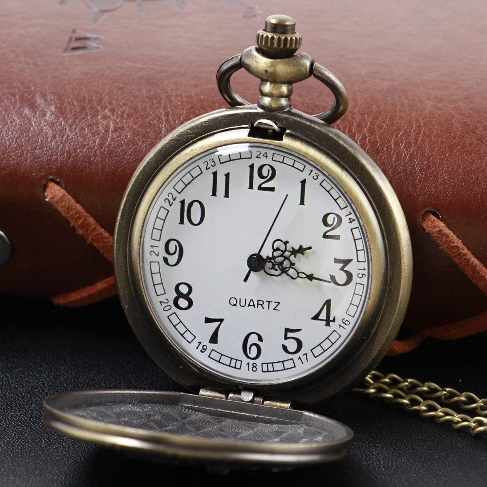 Reloj de bolsillo clásico occidental para hombres y mujeres, reloj de cuarzo con emblema de vaquero, colgante de collar de moda Retro, el mejor regalo para estudiantes