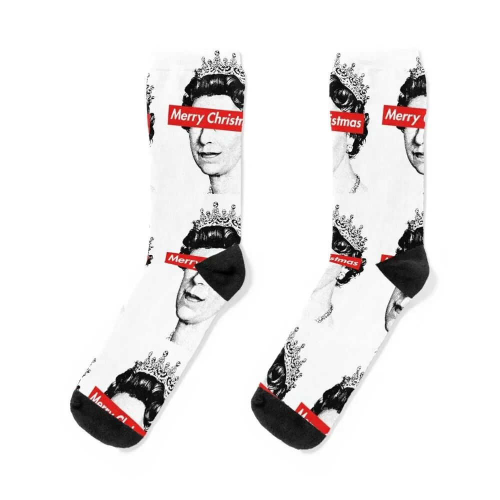 

Merry christmas queen of england Socks moving stockings football gifts Men's Socks Women's