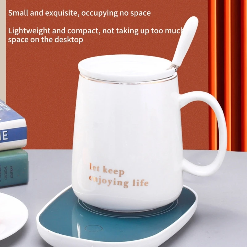 27RB コーヒーマグウォーマーカップ加熱パッドデスク電気飲料ウォーマープレート 55℃ 一定温度ココア水ミルク