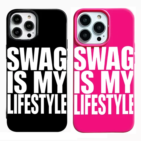 Чехол для телефона с простым текстовым дизайном «Swag is My Lifestyle» для iPhone 17 AIR 16 15 14 13 12 11 PRO MAX X XR XS 7 8 PLUS
