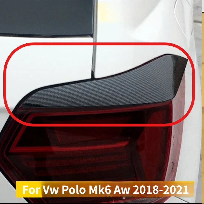 For Vw Polo Mk6 Aw 2018-2021 Car Taillight Eyelids Eyebrows Cover Trim Automobile Exterior Modification Sticker Accessories