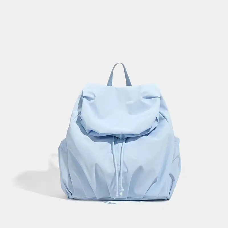 Korean Version of Niche Wrinkled College Students Attending Classes Commuting To Work Nylon Backpacks for Women
