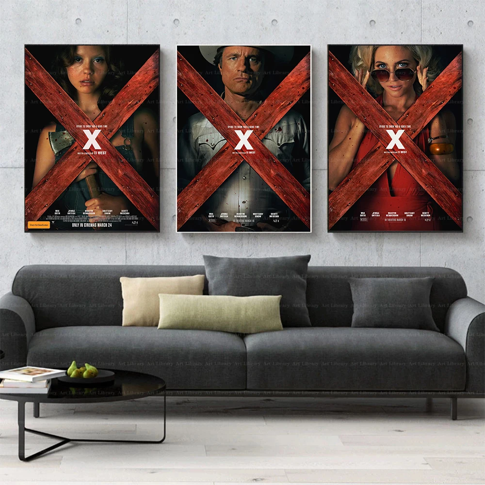 2022 New Horror Film Pearl Origin Story X-traordinary Movie Poster Canvas Painting HD Prints Wall Art Pictures Cinema Home Decor