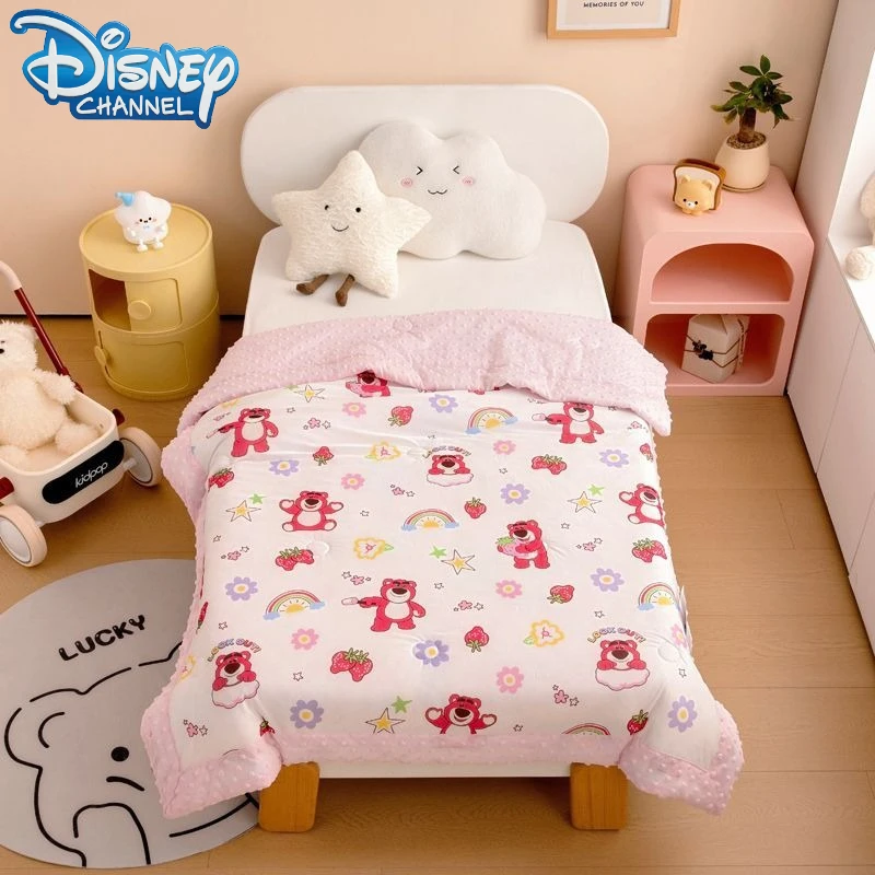 Disney Stitch Thin Quilt Kawaii Anime Cartoon Printed Embroidery Accessories Summer Cool Quilt Men's and Women's Home Baby Gifts