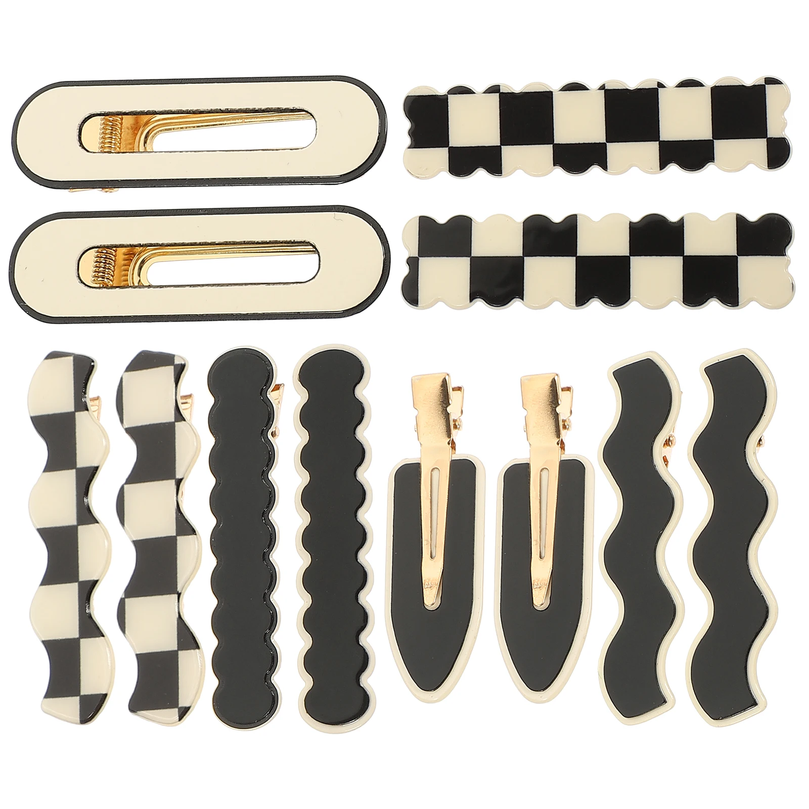 

12pcs No Trace Hair Clip Lightweight Billed Clips Acrylic for Wedding Banquet Styling Makeup Flat Hair Barrette Girl