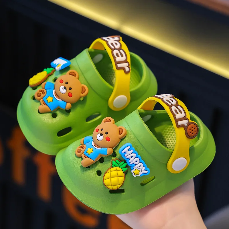 New Summer Cute Rabbit Children Slippers Toddler Sandals For Girl Toe Box Flip Flops Non-Slip Home Kids Mules Garden Shoes