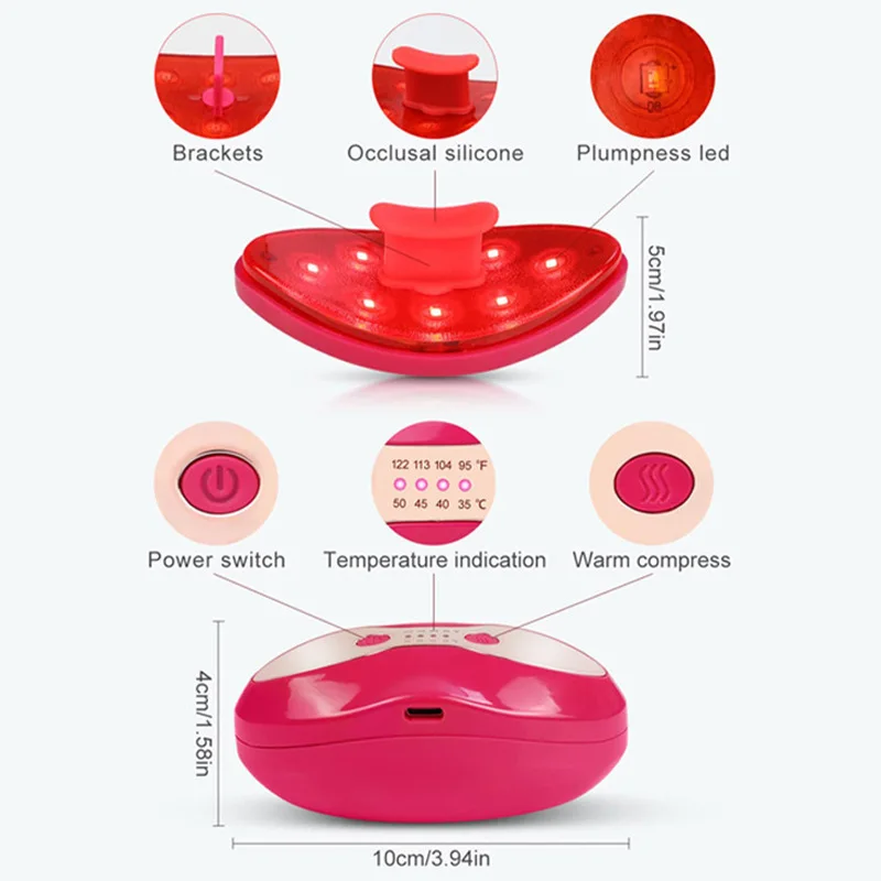 

New Portable Led Red Infrared Light Electric Lip Enhancer Care Device