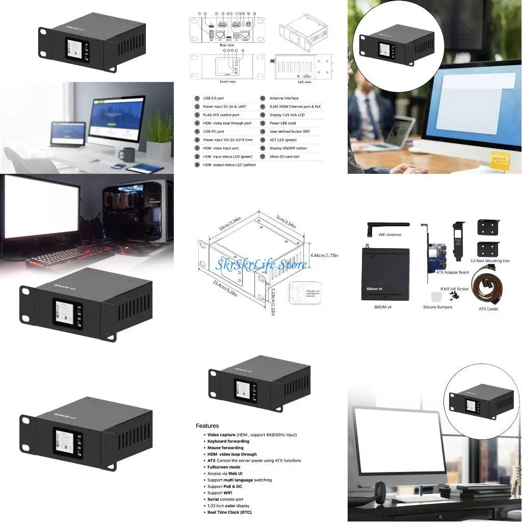 

E65E BliKVM для Allwinner H616 KVM over IP PoEs Совместимость с для аудиовыхода PiKVM