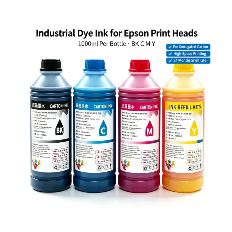 1000ml Dye Ink Suitable for EPSON I3200 I1600 printers for printing corrugated paper ink, kraft paper ink, digital printing