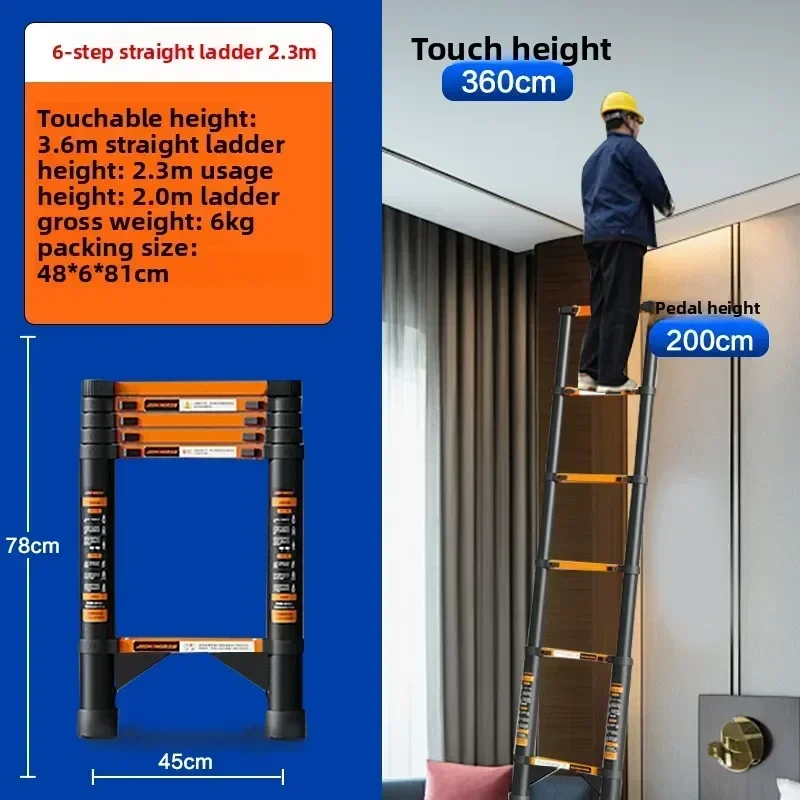 Home, Outdoor, Indoor, Folding, Telescopic, Herringbone Ladder, Thickened, Anti slip Engineering, Decoration, Straight Ladder