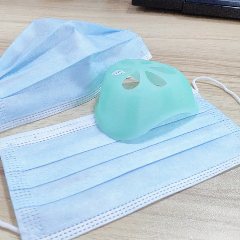 

5pcs Mask Bracket Reusable Silicone Inside Pad 3D Support Curve Nose Mouth Protection High Temp Resistant Mask