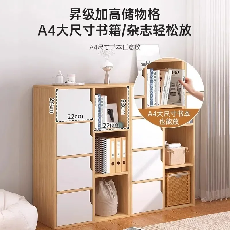Simple dust-proof bookcase bookshelf shelf floor-to-ceiling household living room wall low cabinet student storage