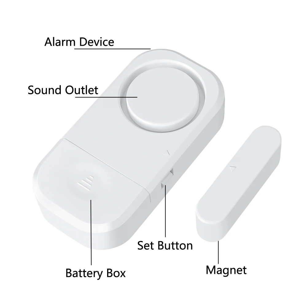 Door Opening Sensor Doorbell Wireless Time Delay Door Alarm Anti-theft Door Window Security Alarm Refrigerator Alarm Door Sensor