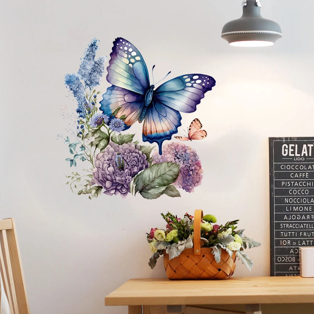Watercolor Butterfly Flower Wa - огляд і ціна Pvc Panel Background