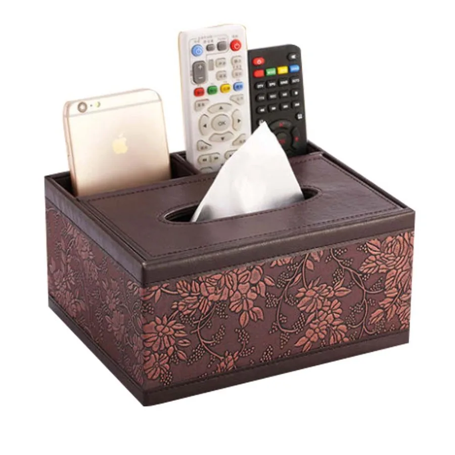 

Tissue Box Holder Desktop Remote Control Storage Holder Home Offiice Organizer