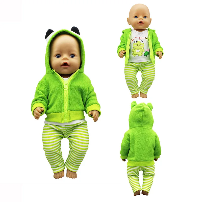 New Frog Set Doll Clothes Fit for 43cm/17inch Dolls. Three Piece Doll Clothes Set, The BEST CHILDREN'S Holiday Gift