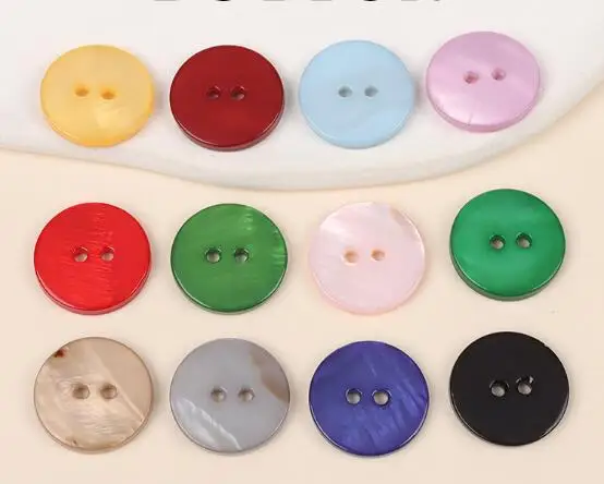 10pcs/Lot Size:10-18mm Colorful baking paint two eyes shell Buttons Fashion Button Shirt sweater Sewing Accessories(KK-4042)