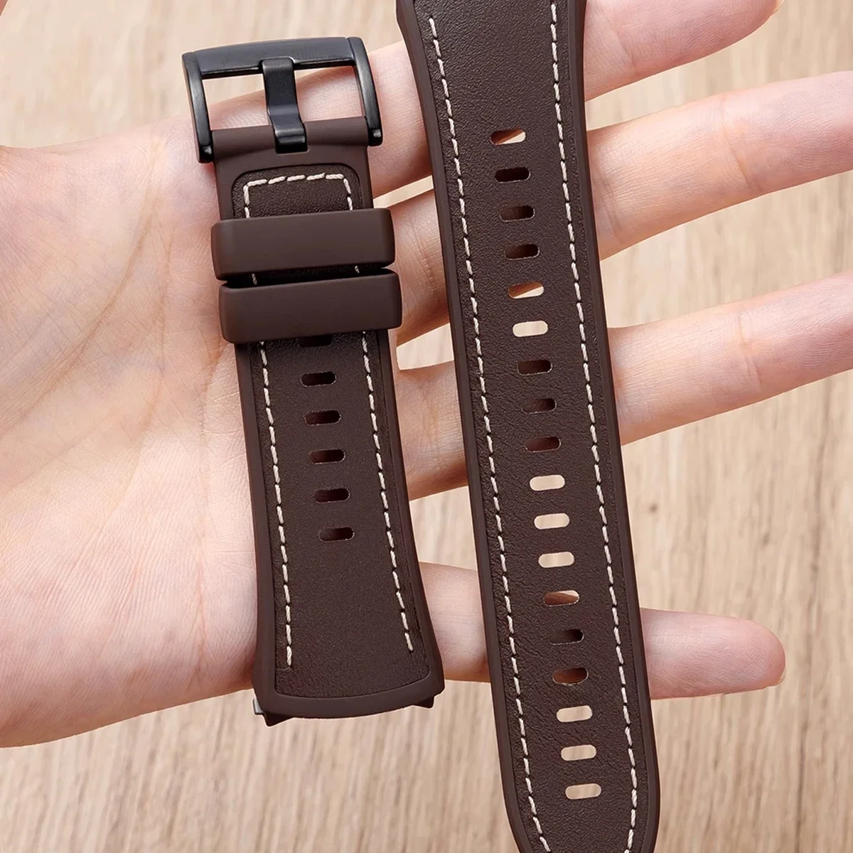 Original Luxury Leather Strap For Huawei Watch 5 46MM No Gaps Rubber Band For Huawei Watch 5 42mm Business Quick release Band