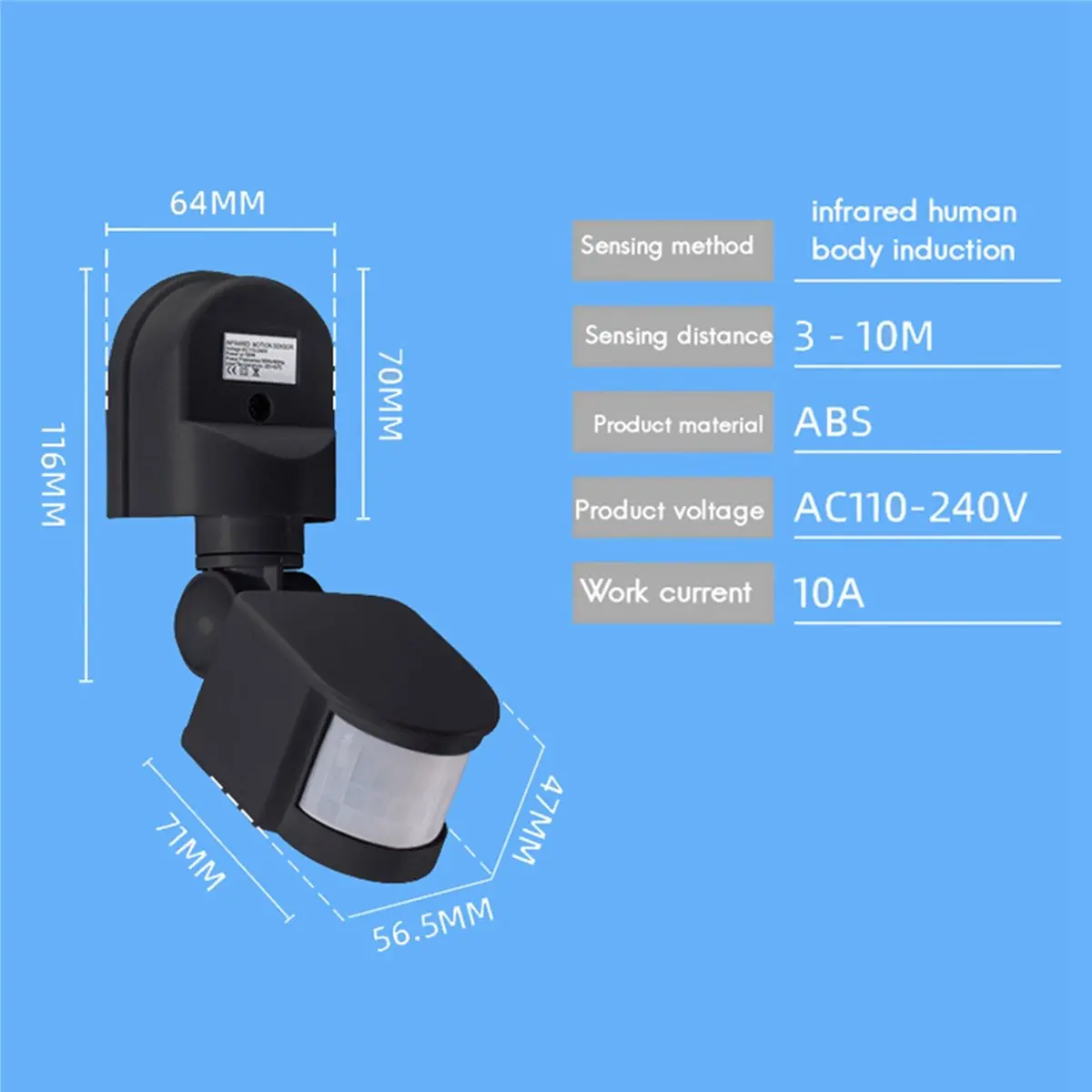 【BRAND NEW】5X AC110-240V Motion Sensor Automatic Infrared Light Sensor Movement Detector Light Switch Human Presence Sensor A