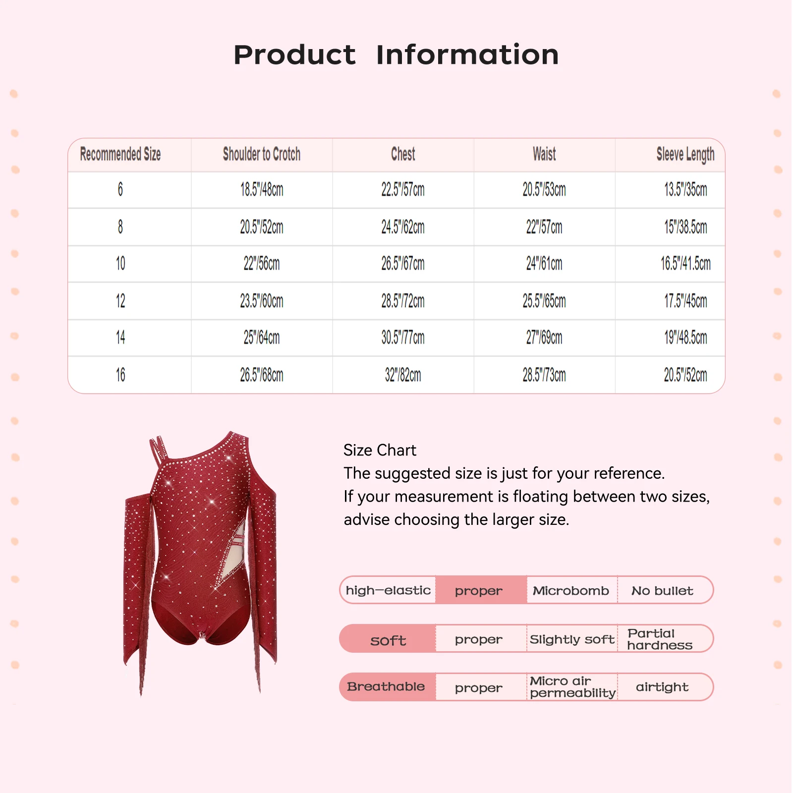 Kids Girls Tassel Leotard Bodysuit Rhinestones Long Sleeve Shining Rhinestones Gymnastics Body Suit Figure Skating Dancewear - view 6