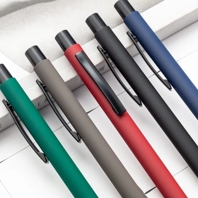 Bolígrafo Multicolor de Metal con logotipo personalizado, bolígrafos de oficina para publicidad de negocios, regalo de fiesta de cumpleaños,
