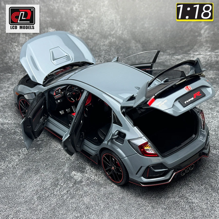 LCD 1/18 Honda Civic TYPE-R FK8 alloy full open car model static display holiday gift collection