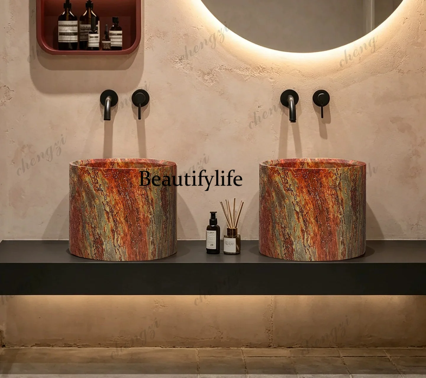 Medieval style table basin round, face basin, bathroom hotel B & B