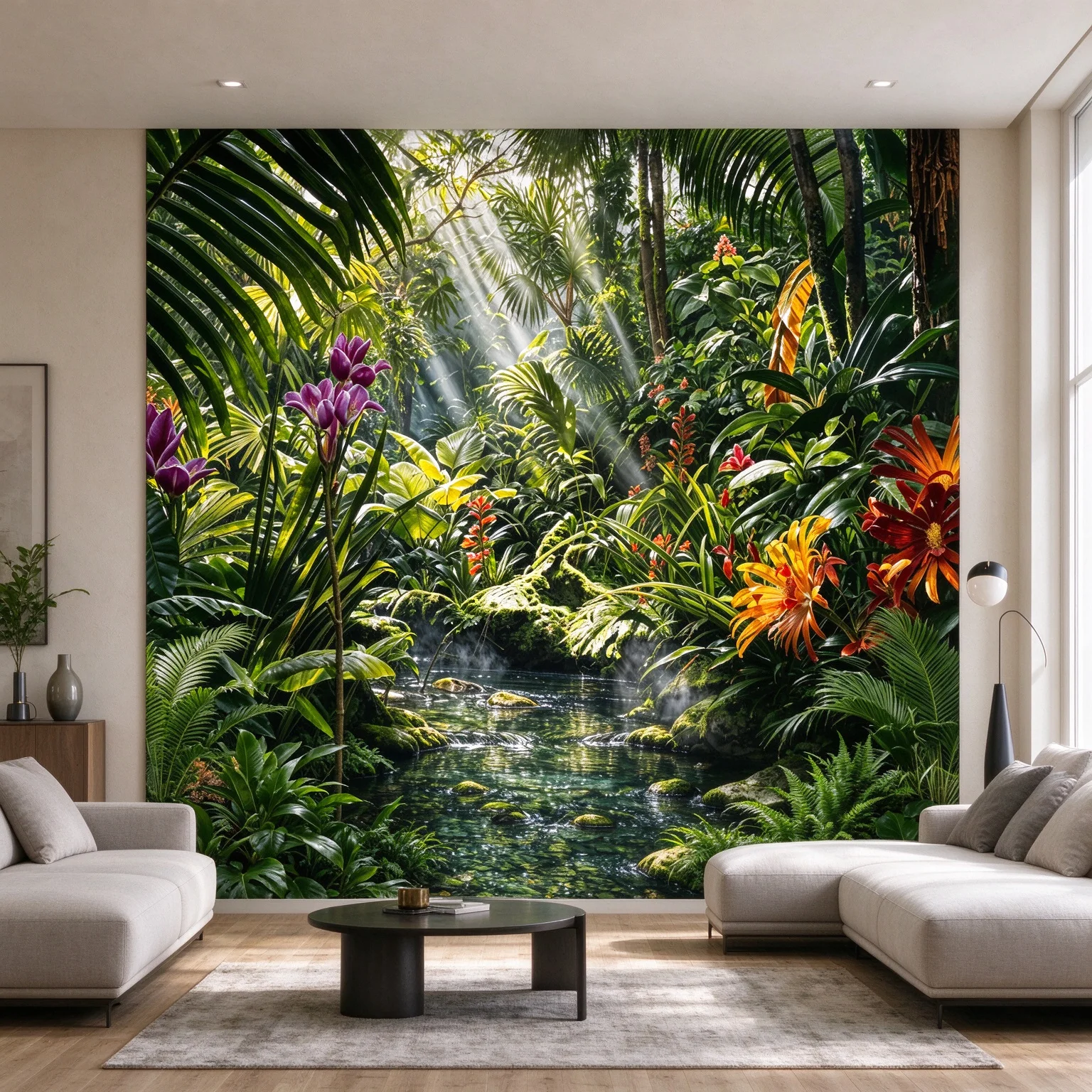 Custom wallpaper 3D tropical rainforest plant leaf palm leaf Mural home decoration relief self-adhesive material 3d Wallpaper