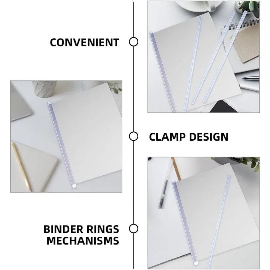30 قطعة من مجلدات الشرائح البلاستيكية قضبان ربط للتقرير وتنظيم المستندات سهلة الاستخدام مقاطع تجليد الكتب آمنة أوراق فضفاضة B