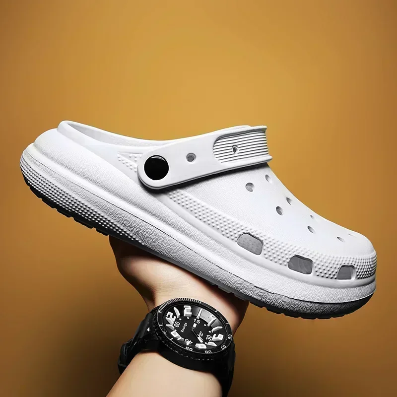 Size 39-45 Summer Slippers Comfortable Men Clogs Lightweight Anti Slip Beach Sandals Men  Fashion Waterproof Garden Shoes