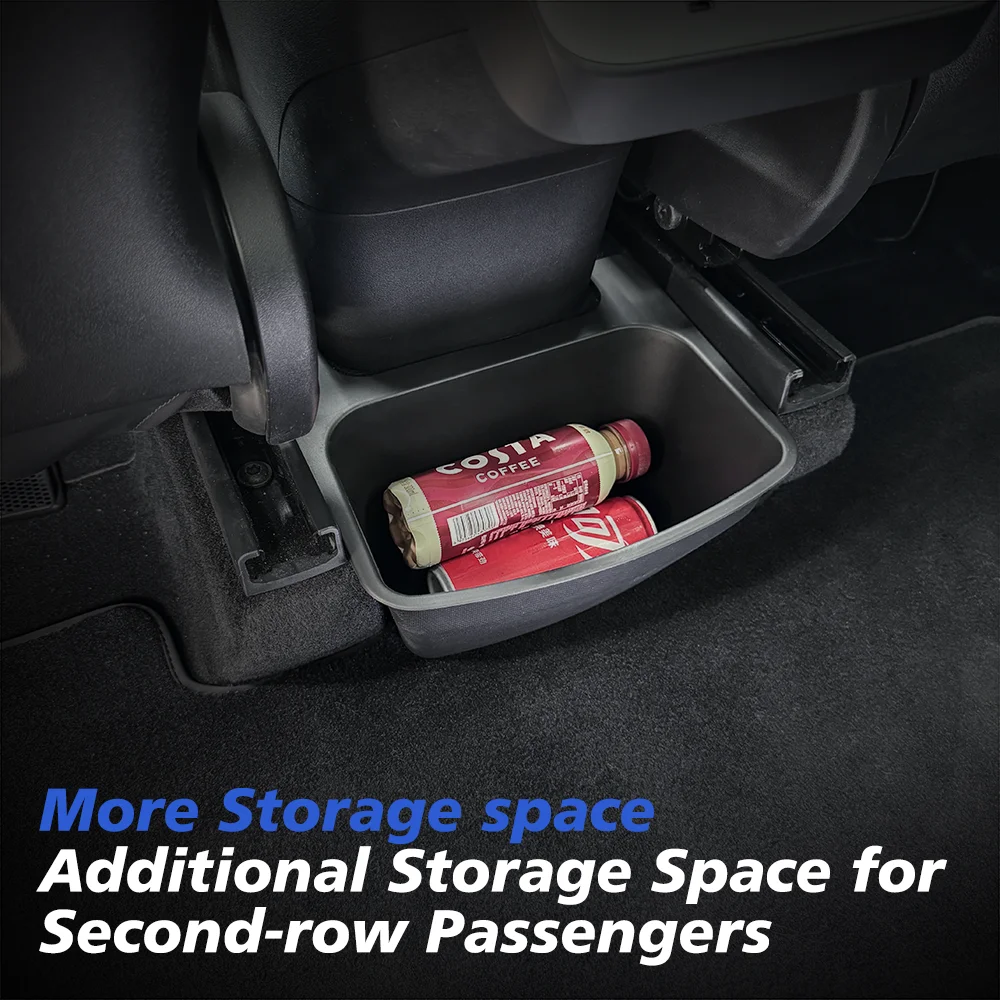 Tesla New Model Y 2025-2020 용 뒷좌석 보관함 Juniper Organizer Bins 뒷좌석 쓰레기통 쓰레기 봉투 트레이 출시 썸네일 5