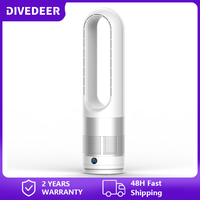 DIVEDEER With remote control mute fan bladeless mute high wind power home bedroom electric fan floor desktop without fan blade