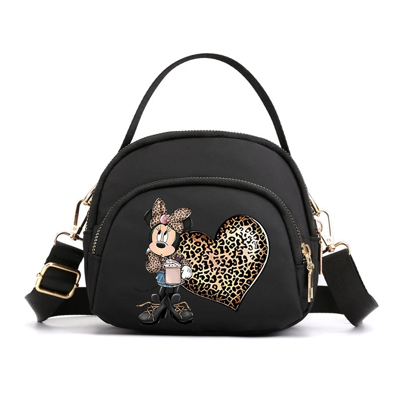 Mickey Minnie Mouse Women Crossbody Zipper Mobile Phone Shoulder Bag Female Handbag Cartoon Multifunction Small Bag Lady Purse