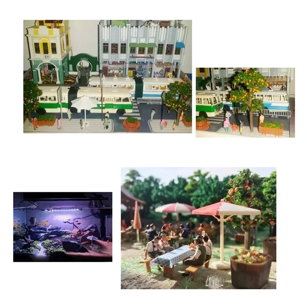 Modelo de trem de plástico artificial modelo em miniatura árvore cenário ferrovia decoração construção paisagem acessórios brinquedos para crianças