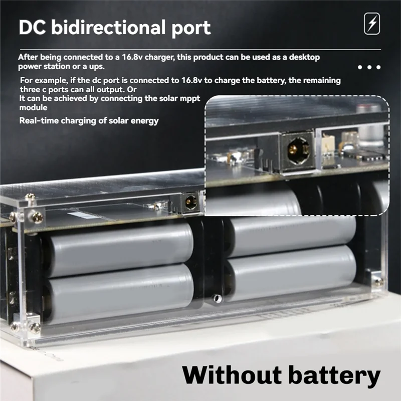 

FFYY-8Cell 1.54Inch IPS Color Screen 340W Power Bank Case Fast Charging DC UPS LED For Phone Laptop 18650