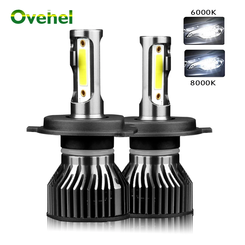 OVEHEL H4 H7 LED Mini Car Headlight Bulb 12000LM 6000K H1 H3 H11 H13 H27 880 9005 HB3 9006 HB4 9007 Running Fog Head Lamp