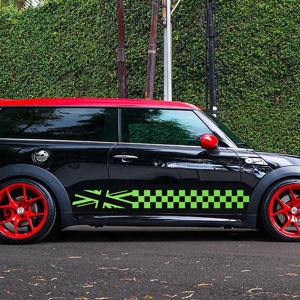 Union Jack Car Track Racing Sticker Car Door Side Sticker for Mini Cooper S R50 R52 R53 R55 R56 R59 R60 R61 F54 F55 F56 F57 F60