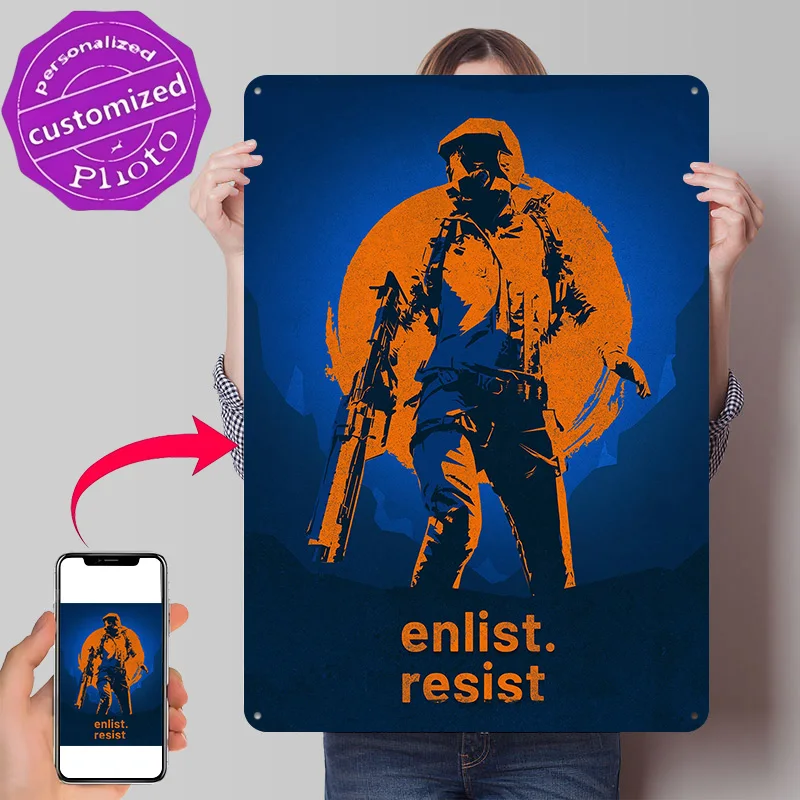 Arc Raiders Retro 01 Poster Retro 3D Printed Metal Signs Customized Wall Hanging Gift for Gaming Room Decoration Man Tin Sign