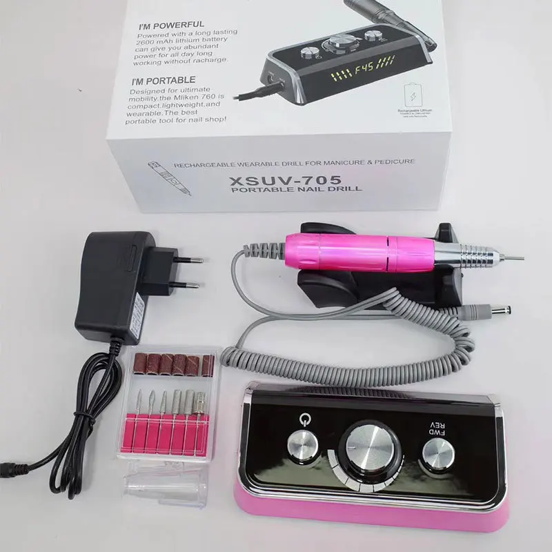 Nuovo smerigliatrice per unghie Display da tavolo Smerigliatrice per accumulo di energia 45000 giri/min Smerigliatrice per unghie professionale con scarico transfrontaliero