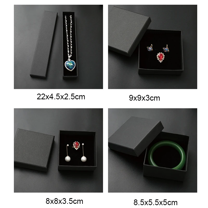 1 قطعة 5x8 6x6 9x9 22.5x4.5 سم أقراط قوية حمل الحالات قلادة صندوق عرض علب الهدايا الورقية لتغليف المجوهرات خاتم #3