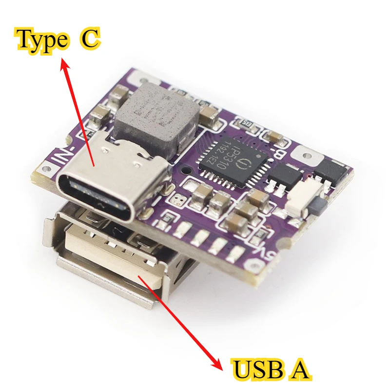Type-C USB 5V 3.1A Boost Converter Module IP5310 Chip High Efficiency 93% Fast Charge with LED Indicator for Power Bank DIY