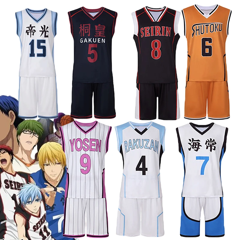 

Anime Kuroko No Basuke TEIKO Midorima Shintaro Cosplay Costume Kuroko's Basketball Uniform Sportswear Shirt Shorts Set Clothes