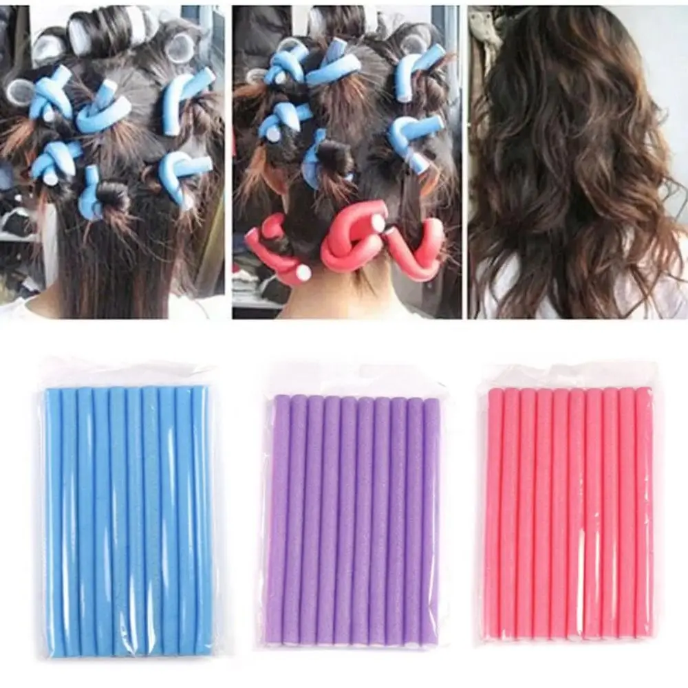 

Bendy Colorful Perm Curling Bar Soft Foam DIY Sponge Curling Iron Random Color Soft Foam Bendy Twist Curls Hair Rollers