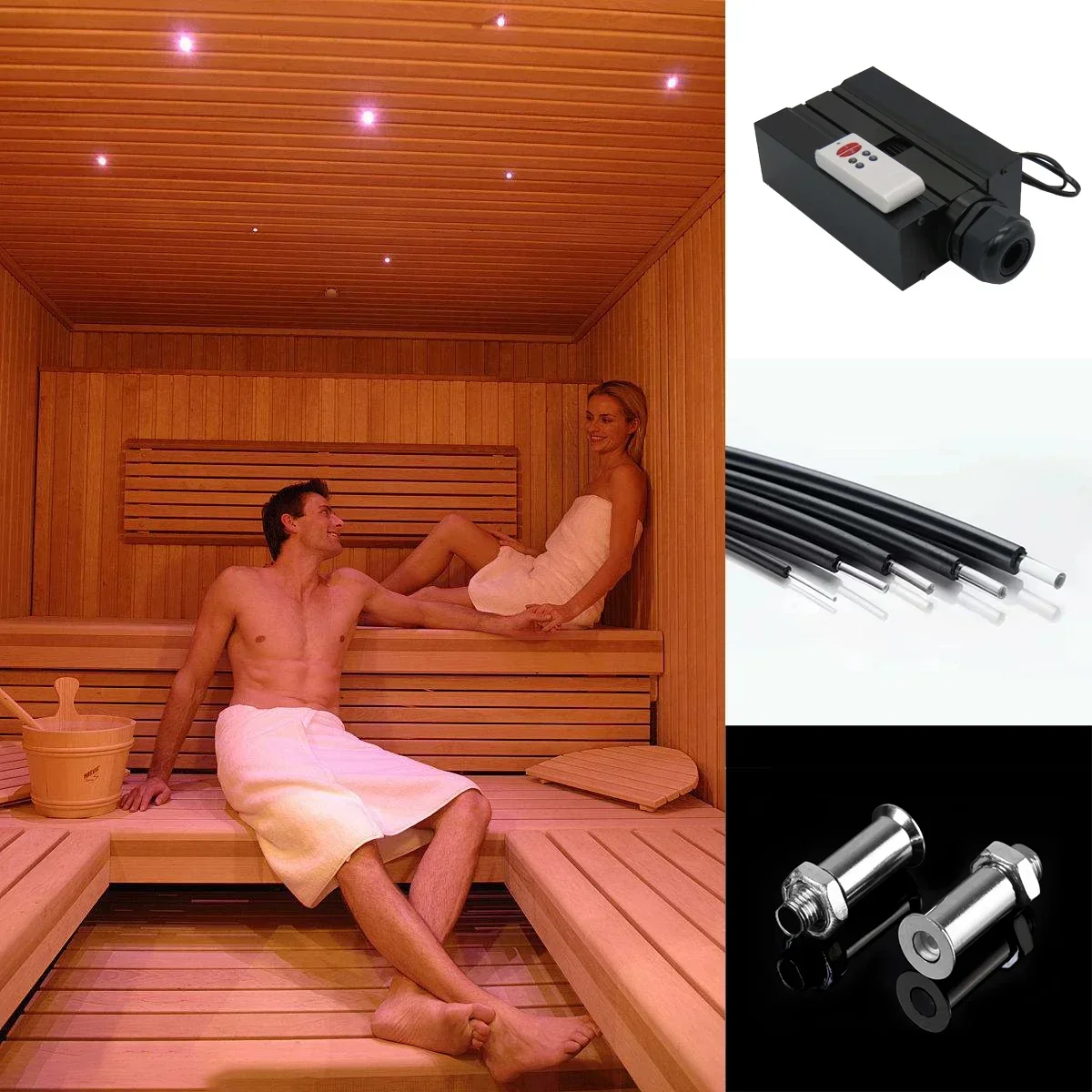 2025Sauna room easy installation PMMA fiber optic light ceiling lights fiber optic light kit