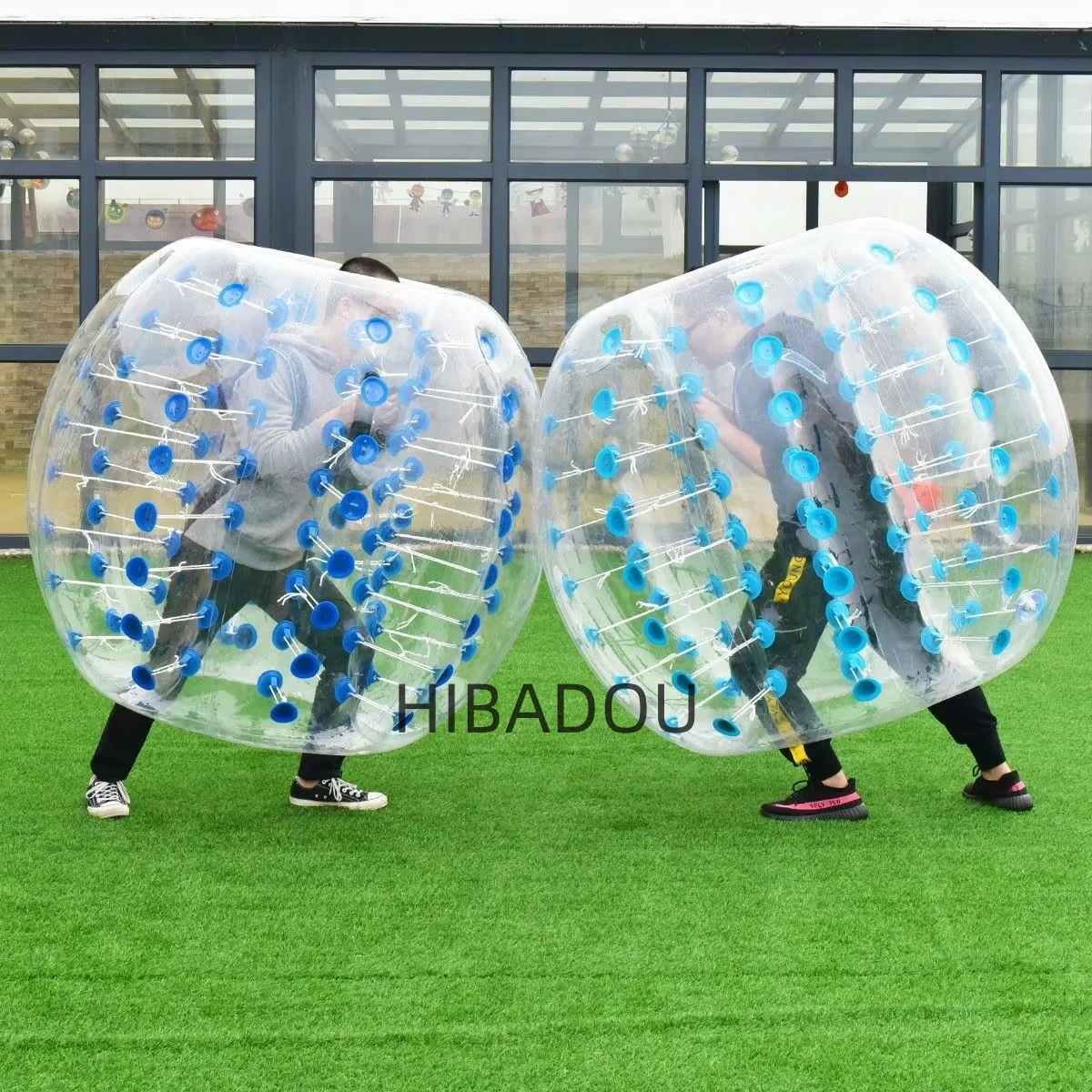 Pelotas de parachoques inflables HIBADOU, pelota de hámster humano de 1,2 m y 4 pies, pelota Zorb para niños, fútbol de burbujas para tiempo deportivo