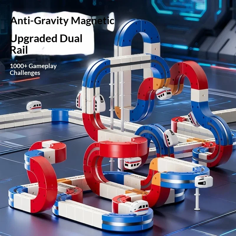 

Магнитный строительный блок, набор трековых автомобилей для детей-сделай сам, красочная обучающая игрушка с большими частицами для подарка