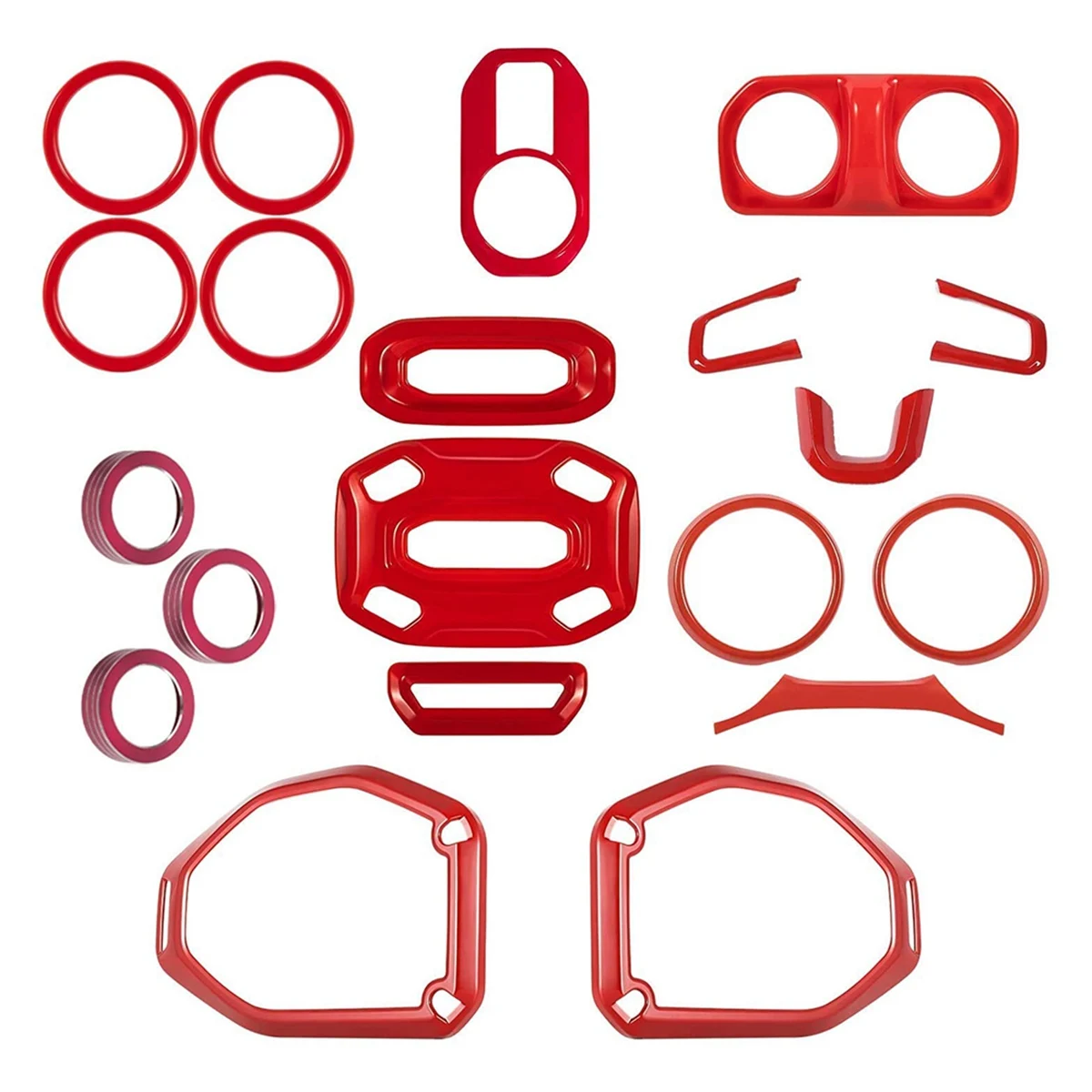 

Full Set Interior Decoration Trim Kit for Jeep Wrangler JL JLU & Gladiator JT 2018-2021 Accessories 20 PCS